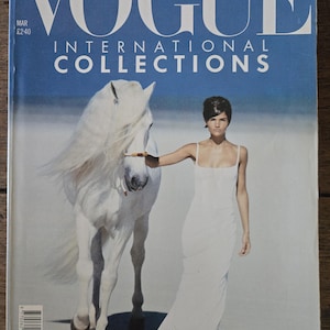 British Vintage Vogue Supermodel Cover Helena Christensen by Peter Lindbergh March 1990