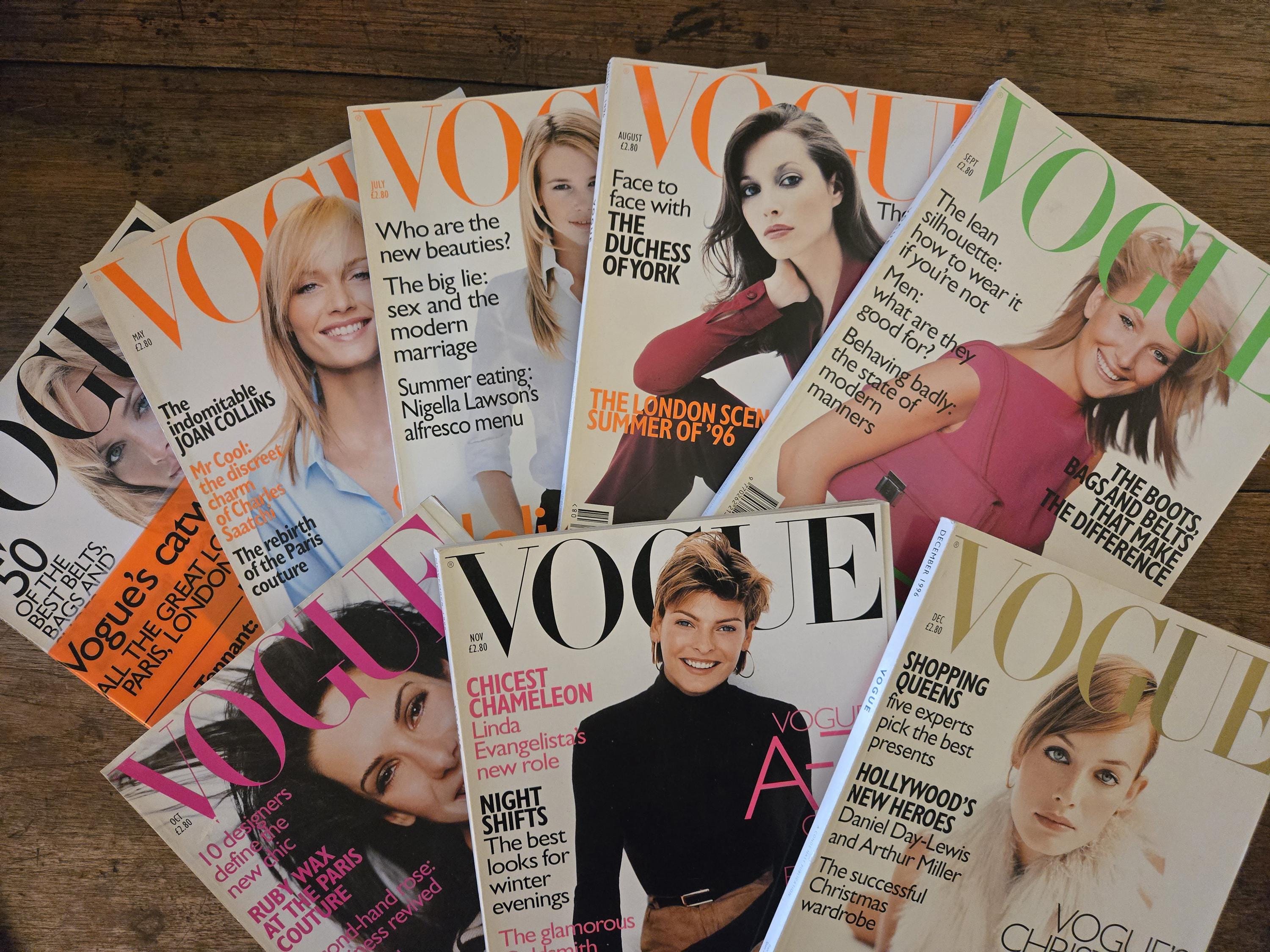 British Vintage Vogue Magazine Collection 1996 – British Fashion