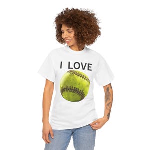 ProCore-I Love Softbalshirt Softbalfan T-shirt Game Day Baseballshirt