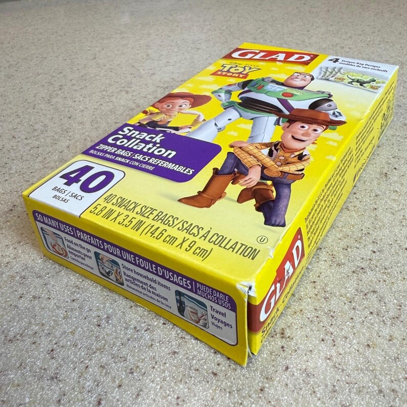 NEW Glad Disney Pixar Toy Story Snack Zipper Bags 40 Count Buzz Woody Jessie Rex image 8