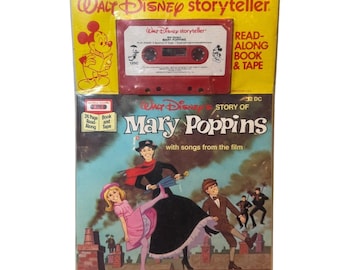 NEW Vintage Disney Storyteller Mary Poppins Read-Along Book & Cassette TVTape