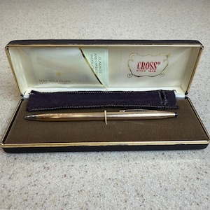 Vintage Cross 14KT Gold Filled Kugelschreiber im Etui USA 1/20 mit Name graviert