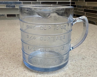 VTG Fire-King Sapphire Blue 8oz 1 Cup Oven Glass Measuring Cup w/ Spout & Handle