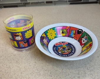 Vintage 1996 Kelloggs Müsli Schüssel und Tasse Set Tony die Tiger Maskottchen 90er Jahre Retro