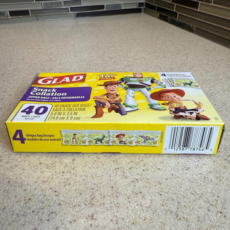 NEW Glad Disney Pixar Toy Story Snack Zipper Bags 40 Count Buzz Woody Jessie Rex image 7