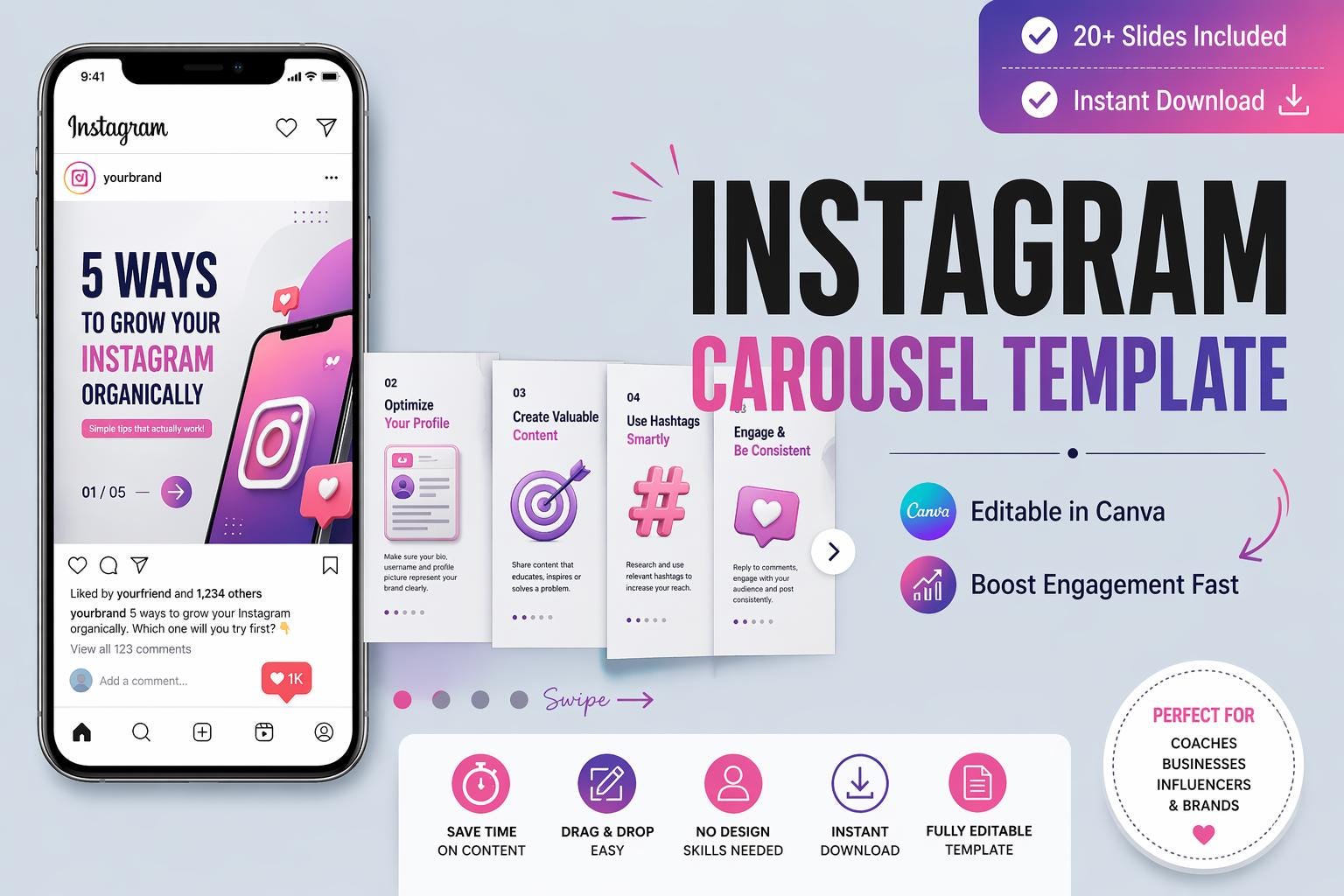 Instagram Carousel Template Canva | Aesthetic Beige Social Media ...
