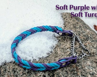 Braided Leather Non-Adjustable Martingale Collar