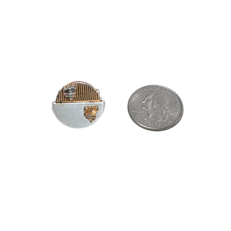 Mid Century Groom Vintage 1950s Gold /& Silver Shield Work Appropriate Crown Cufflinks Evening Cocktail Fathers Day Hickok CuffLinks