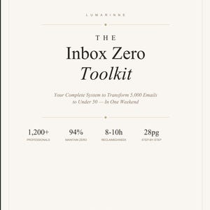 Inbox Zero Toolkit | Email Organization System | Productivity Planner | Digital Download PDF