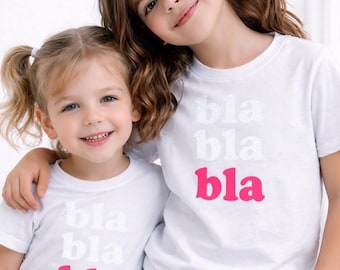 Lustiges Kinder Shirt aus 100% Biobaumwolle - Cooles Shirt mit Statement "blablabla" - Shirt für Kids mit frechem Spruch - Gute Laune Shirt