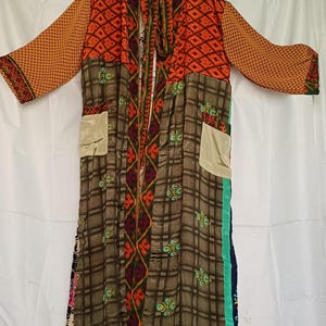 Bohemian Silk Kimono Duster, Handmade Vintage Sari Robe, Sustainable Loungewear, Festival Coverup, Unique Patchwork Cardigan, Indian Gown