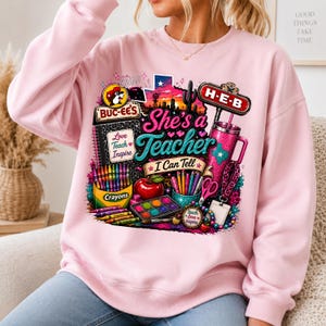 She's a Teacher I Can Tell PNG, Texas Teacher PNG, Love Teach Inspire Sublimation Design, Western Teacher Shirt PNG, Digital Download image 7