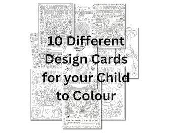 Kids Mother's Day Colouring Card – DIY Greeting Card (Digital Download)