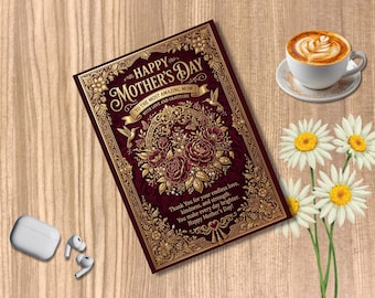 Mother’s Day Card Printable, Canva Editable Template, Floral Mom Card, Instant Download