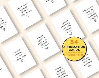Ministapel dagelijkse bevestigingskaarten met 54 kaarten, positieve aanmoedigingskaart voor zelfliefde en motivatie, een klein geschenk van empowerment