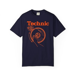 Camiseta Technic con tocadiscos / Gráfico de disco de vinilo de DJ