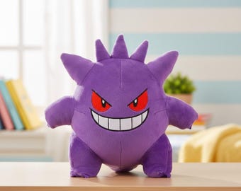 Gengar Plush Toy, Cute Purple Ghost Character Stuffed Animal, Soft Spooky Plushie Doll for Collectors, Unique Gift for Kids & Anime Fans