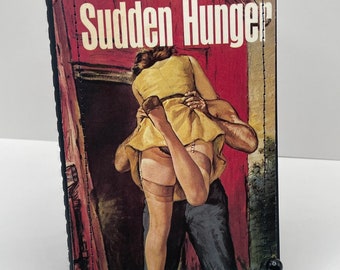 Sudden Hunger, Naughty Girl Notebook, Small, notebooks, journals, pulp paperbacks, vintage books, pulp fiction art
