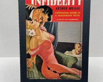 Infidelity, Naughty Girl Notebook, Large, notebooks, journals, pulp paperbacks, vintage books, pulp fiction art