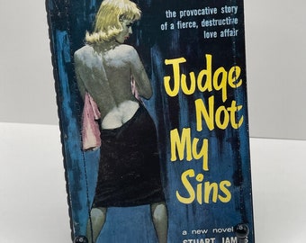 Judge Not My Sins, Naughty Girl Notebook, Small, notebooks, journals, pulp paperbacks, vintage books, pulp fiction art