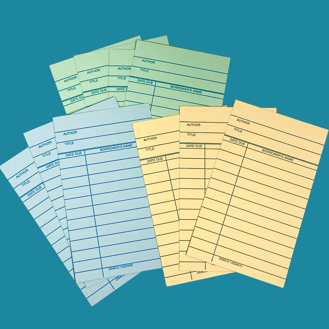 Library Check Out Cards Set of 10 Etsy