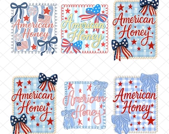 American Honey Coquette Bundle Png, Preppy 4th of July Png, Girly Memorial Day PNG, Vintage USA Png, Independence Day png, Land of the Free