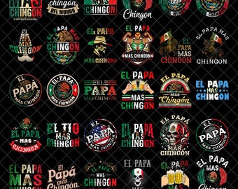 El Papa Mas Chingon Png Bundle, Funny Mexican Dad Png, Father’s Day Png, Latino Dad Humor Png, Chicano Sublimation Design, Digital Download