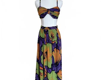 90s Cedars three piece silk skirt set size xs/s