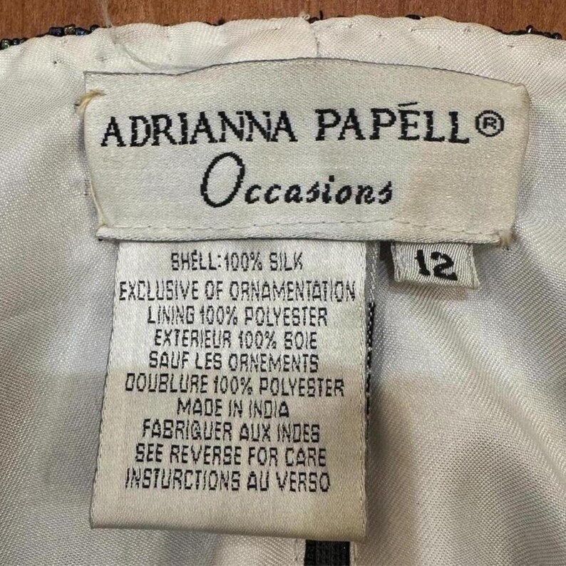 90 Adrianna Papell silk beaded top Sz. 12 image 3