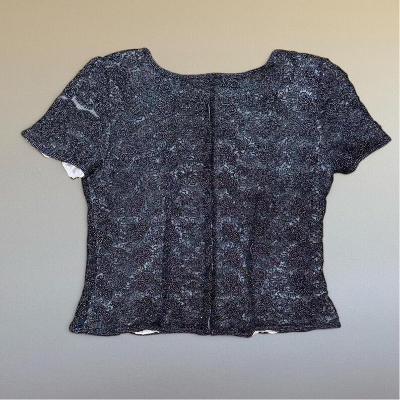 90 Adrianna Papell silk beaded top Sz. 12 image 5
