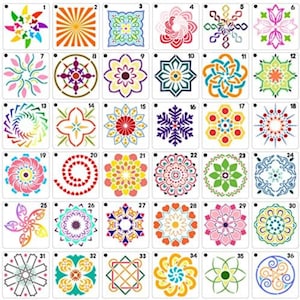 36Pcs Mandala Stencils Reusable Painting Templates for Rocks Wood Canvas Glass Pottery Crafts