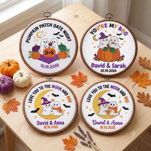 Halloween Couple Gift, Youre My Boo Sign, Pumpkin Patch Date, Custom Ghost Hoop, Fall Anniversary Gift, Personalized Spooky Decor
