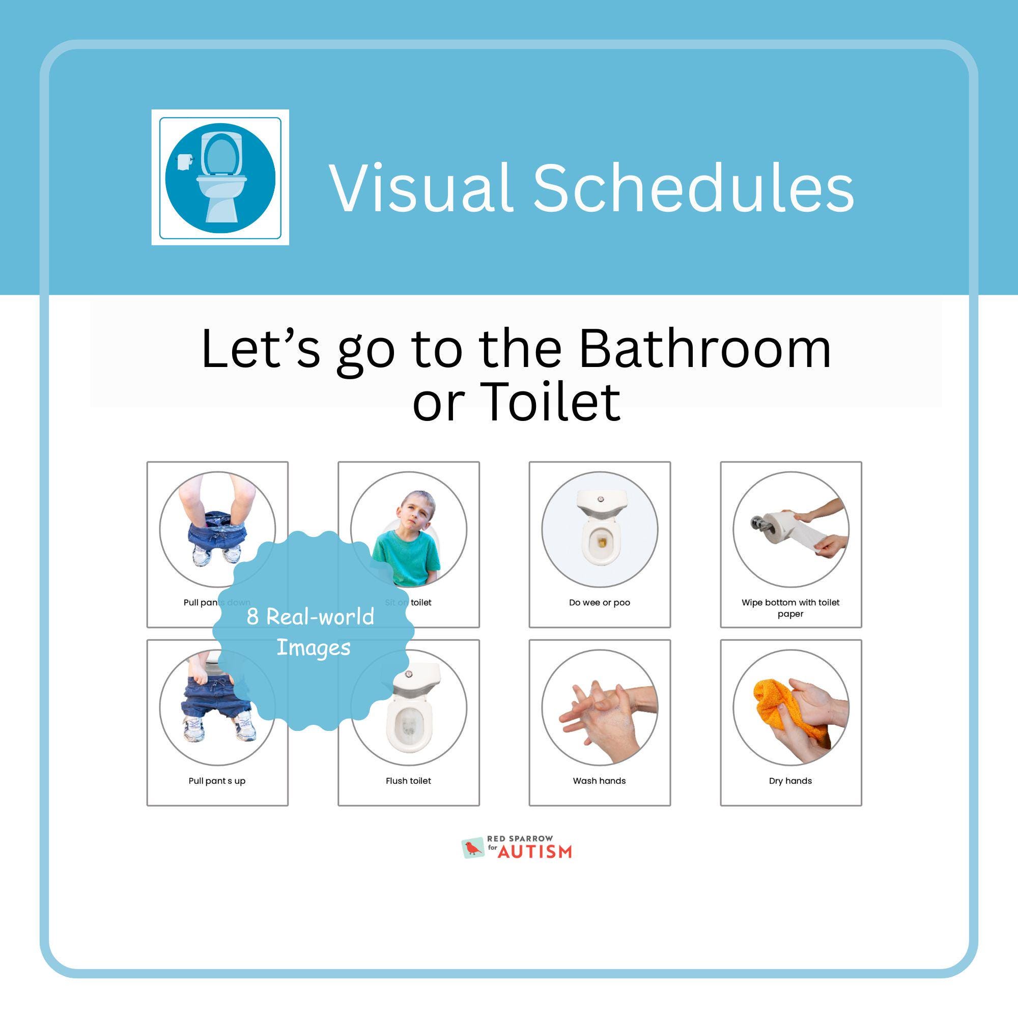 Autism Bathroom/toilet - Visual Schedule Daily Living Skills for Home ...