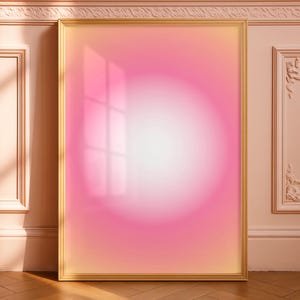Pink Aura Gradient Background Wall Art, Sunset Glow Poster, Manifestation Decor (Digital Download)