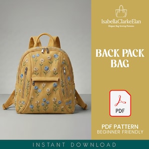 Patron de couture de sac à dos | Modèle de sac | Patron pour débutant | Patron de couture PDF | Modèle de sac facile | Modèle de sac à dos facile | Patron de couture