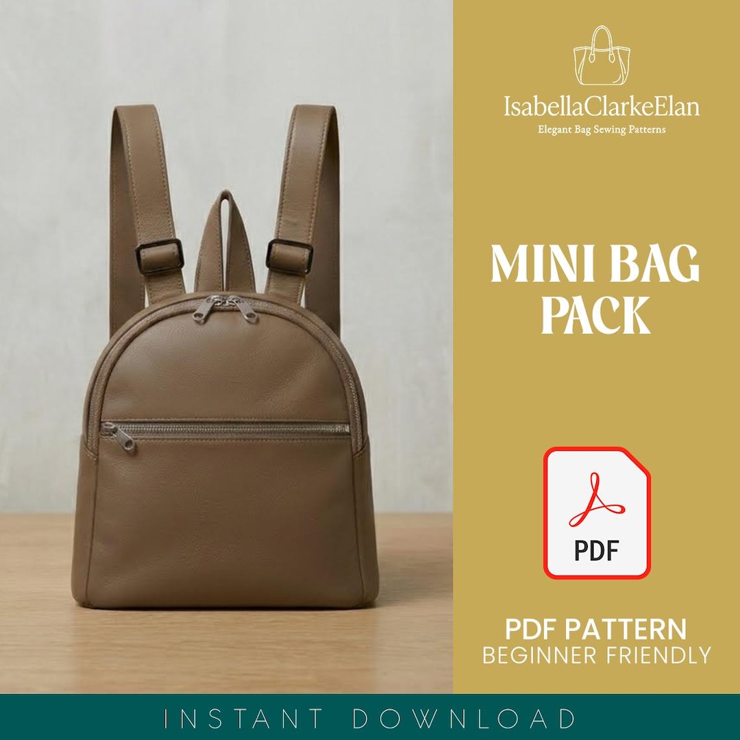 Mini Backpack PDF Sewing Pattern | Beginner Friendly Cosmetic Case ...
