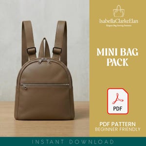 Miniryggsäck PDF-sömnadsmönster | Nybörjarvänlig handledning för sminkfodral Miniryggsäckssömnadsmönster, Söt liten ryggsäck