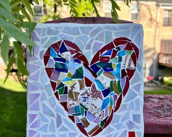 Unique Mosaic Heart Wall Art 6x6”