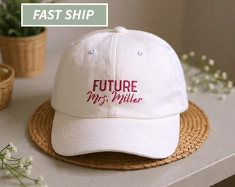 Personalized Future Mrs Cap, Custom Name Wify Gift,  Bachelorette Party Hat, Engagement present, Just engaged gift