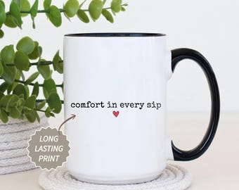 Women Aesthetic mug, 15oz Coffee Cup, Widow Gift, Loss of Husband sympathy mug, Self Care Mug, Minimalist Gift for Her