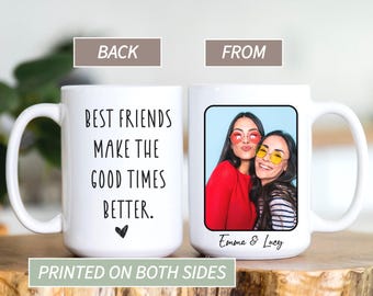 Custom Photo Friend Mug, Personalized Friendship Gift, Coworker Appreciation Mug
