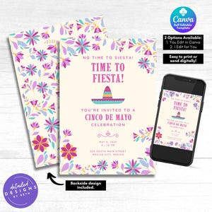Cinco de Mayo Invitation | Fiesta Party Invitation | Mexican Celebration | Editable Digital Download | DIY Printable | Customizable