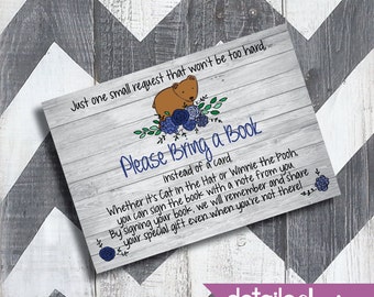 BABY BEAR Book Insert Card, Baby Shower, Diaper Party - Digital Download