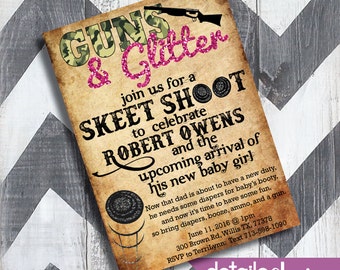DIAPER PARTY Skeet Shoot Invitation, Baby Shower, Wedding, Rehearsal Dinner, Bridal Shower - Digital Download