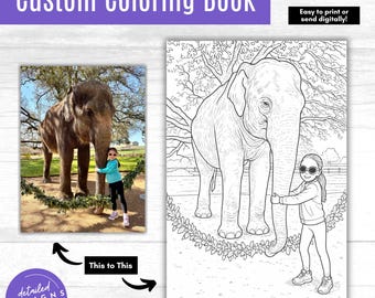 Custom Coloring Pages from Your Photos | Personalized Coloring Book | Digital Download | Unique Gift | Photo to Coloring Page