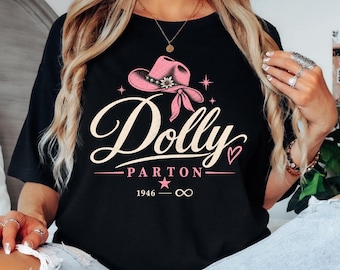 Dolly Parton Memorial Shirt, Dolly Tribute Tee, Pink Cowboy Hat Shirt, Country Music Tee, Vintage Western T Shirt, Comfort Colors shirt