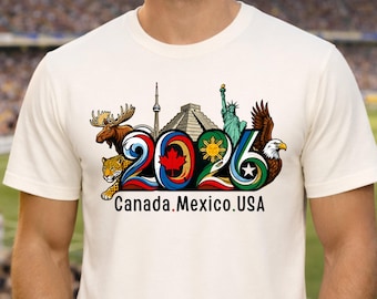 FIFA 2026 World Cup Shirt, Family matching shirt, Unisex Soccer Fan Tee, Retro Football Supporter Top, USA Canada Mexico Match Day