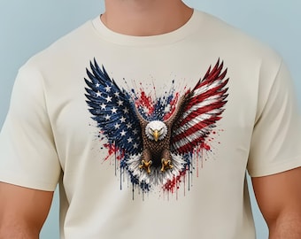 Patriotic Eagle Shirt, American Eagle T Shirt, USA Flag Eagle Tee, Bald Eagle Shirt, Patriotic Graphic Tee, USA Gift