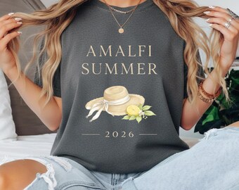 Amalfi Coast Summer Shirt, European Lemon Travel Tee, Italy Vacation Graphic