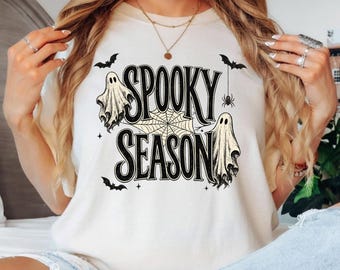 Spooky Season Ghost Shirt, Vintage Halloween Ghost Tee, Cute Fall Ghost Shirt, Cottagecore Halloween Tee, Haunted Autumn Graphic Top